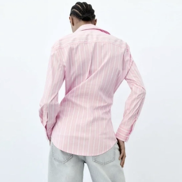 ZARA LIMITED EDITION FITTED STRIPED POPLIN SHIRT - Picture 2 of 5